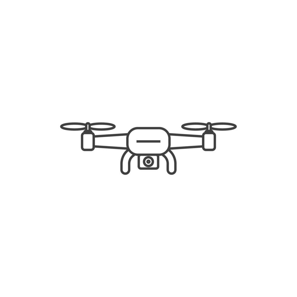 Le signe vectoriel du symbole du drone est isolé sur un fond blanc. couleur d'icône de drone modifiable.