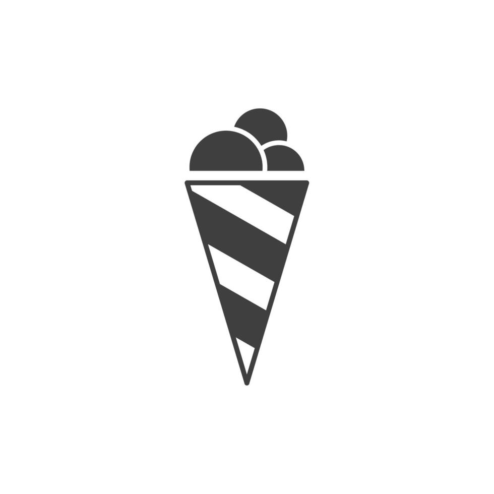 Le signe vectoriel du symbole de la crème glacée est isolé sur un fond blanc. couleur d'icône de crème glacée modifiable.