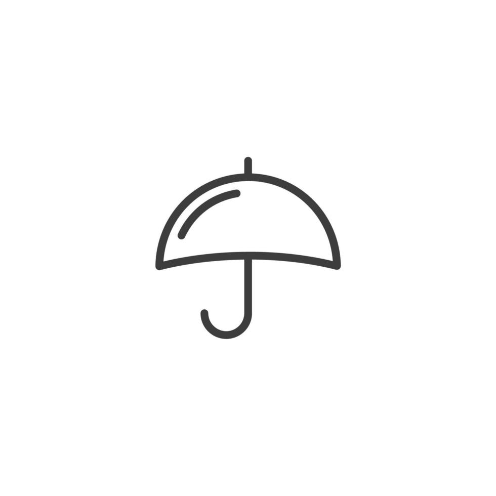 Le signe vectoriel du symbole parapluie est isolé sur un fond blanc. couleur d'icône de parapluie modifiable.