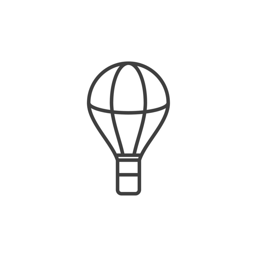 Le signe vectoriel du symbole de la montgolfière est isolé sur un fond blanc. couleur d'icône de ballon à air chaud modifiable.
