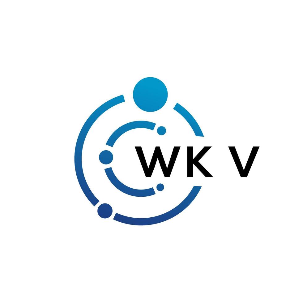 création de logo de technologie de lettre wkv sur fond blanc. wkv creative initiales lettre il concept de logo. conception de lettre wkv. vecteur