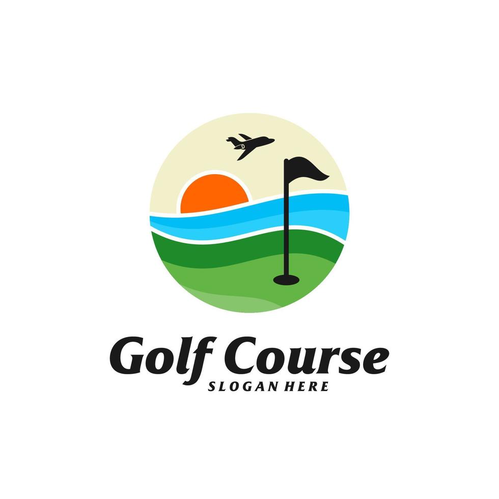 ensemble de modèle de conception de logo de parcours de golf. vecteur de concept de logo de parcours de golf. symbole d'icône créative