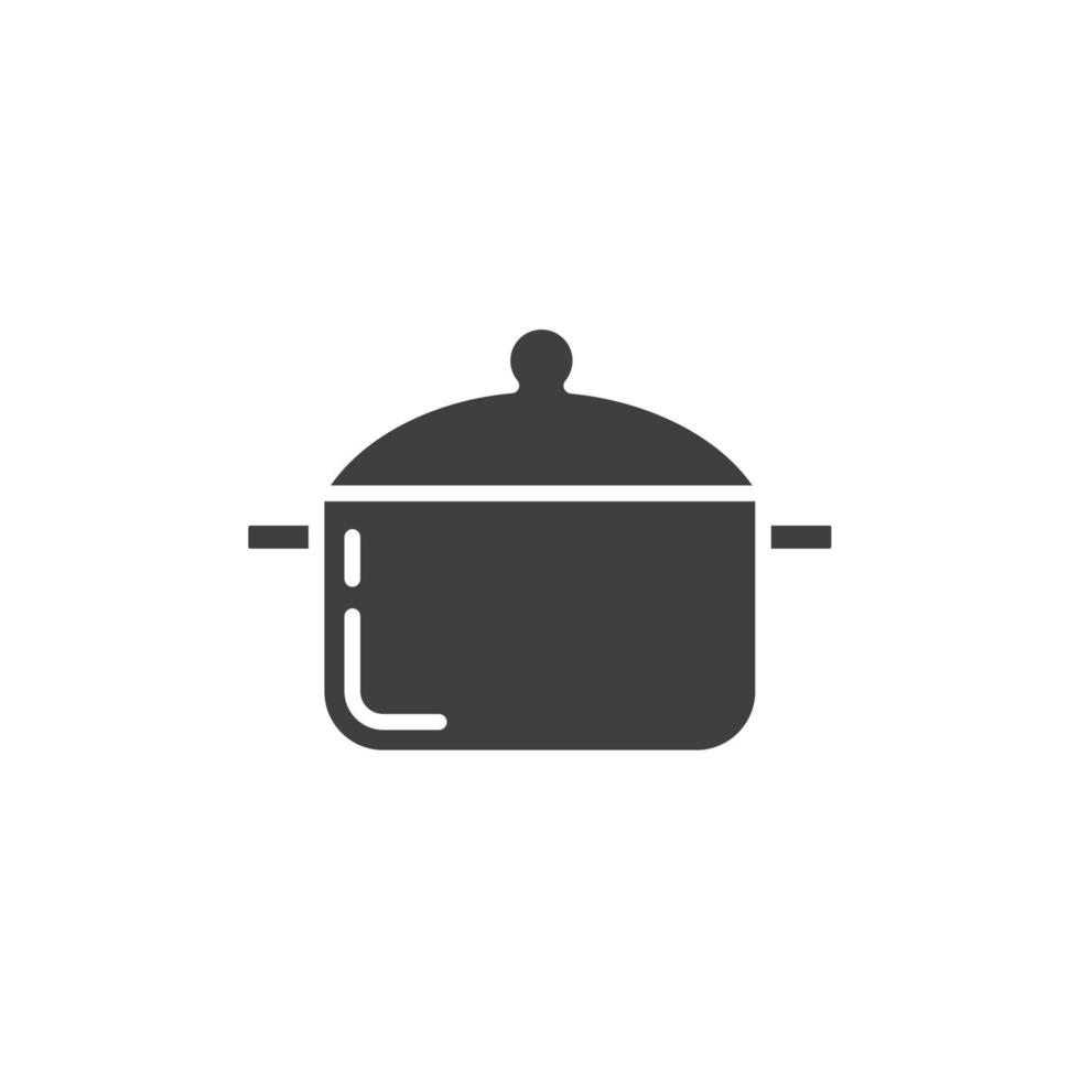 Le signe vectoriel du symbole de la casserole est isolé sur un fond blanc. couleur de l'icône de la casserole de cuisson modifiable.