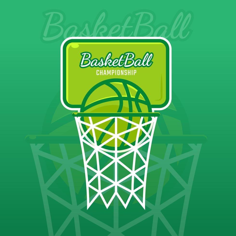 logo de sport de basket-ball avec filet vecteur