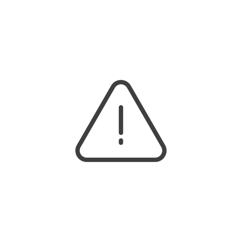 Le signe vectoriel du symbole d'avertissement est isolé sur un fond blanc. couleur de l'icône d'avertissement modifiable.