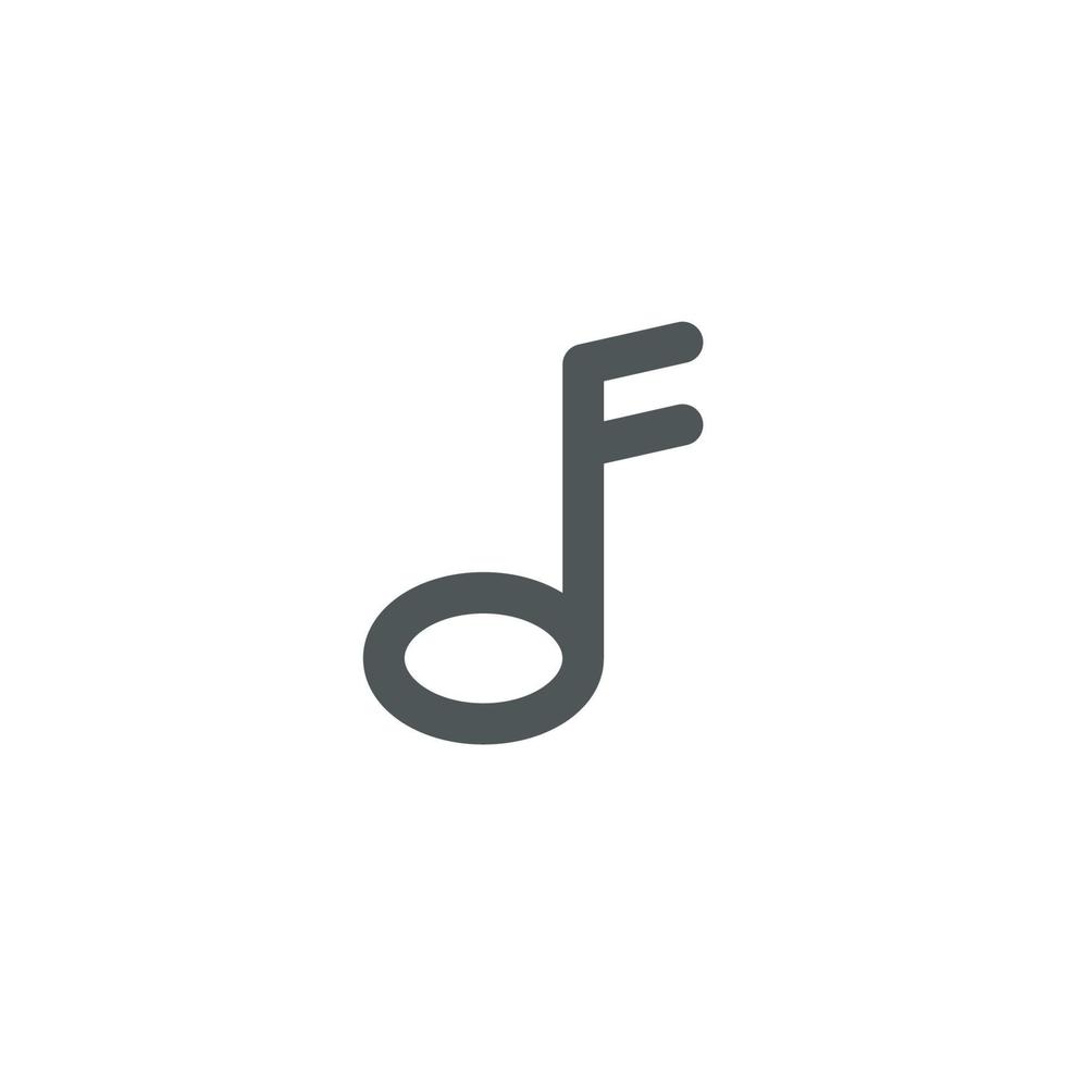 Le signe vectoriel du symbole de la note de musique est isolé sur un fond blanc. couleur d'icône de note de musique modifiable.