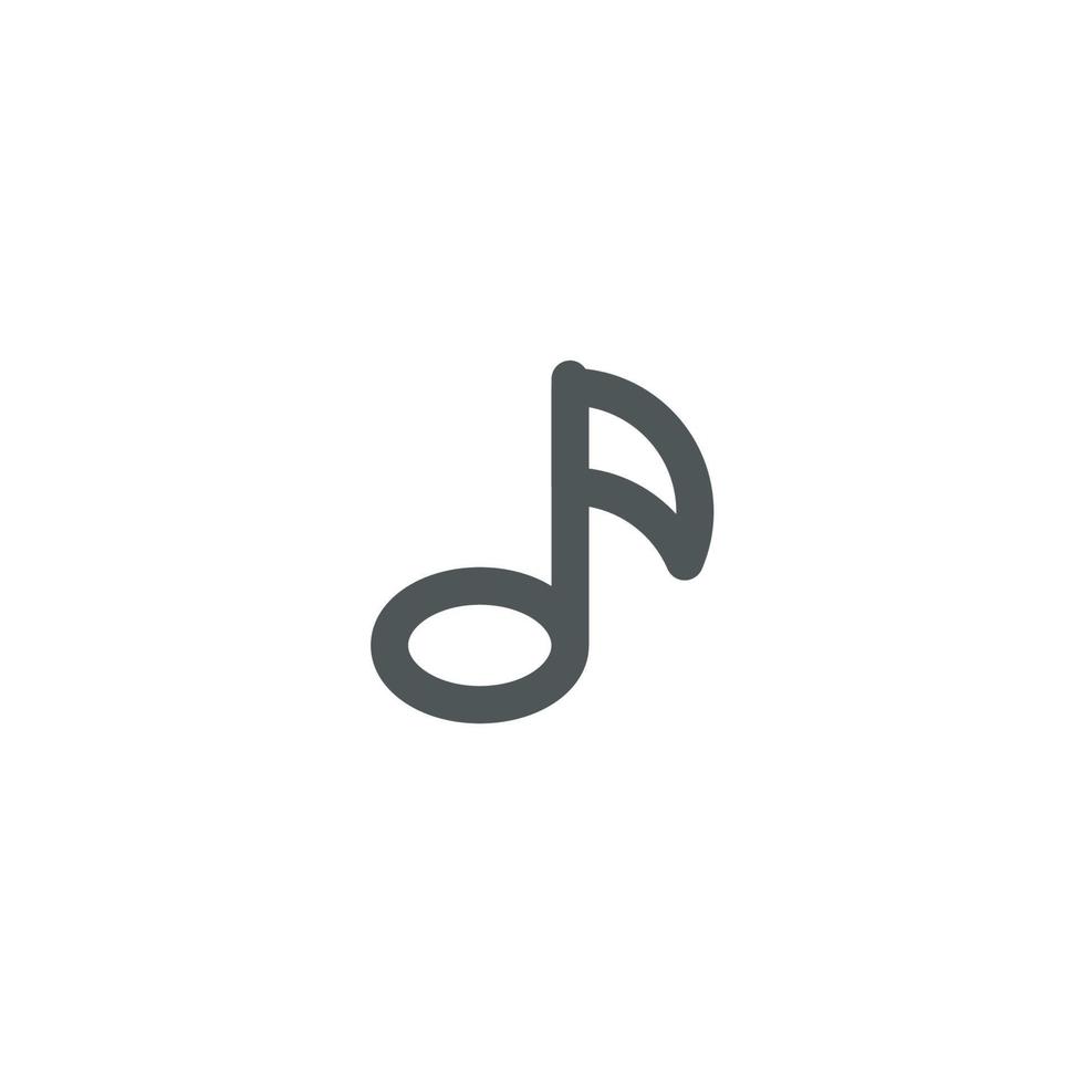 Le signe vectoriel du symbole de la note de musique est isolé sur un fond blanc. couleur d'icône de note de musique modifiable.