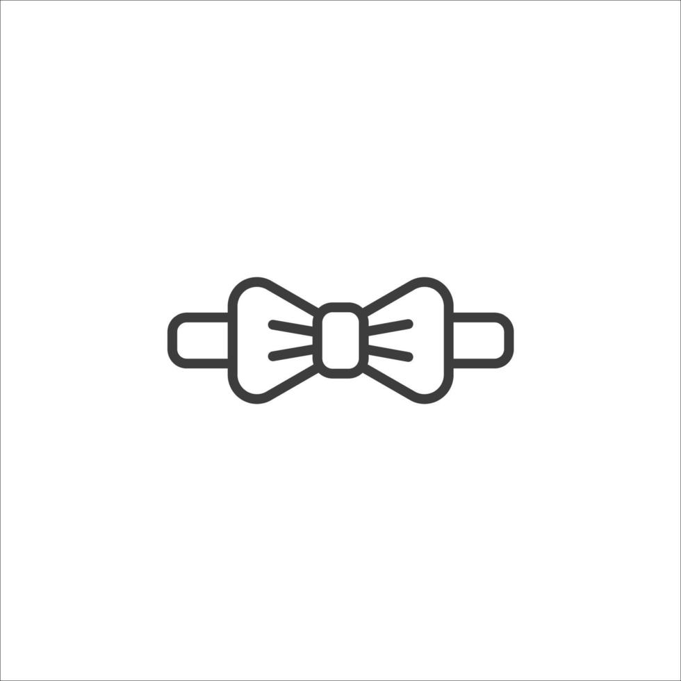 Le signe vectoriel du symbole du nœud papillon est isolé sur un fond blanc. couleur d'icône de noeud papillon modifiable.