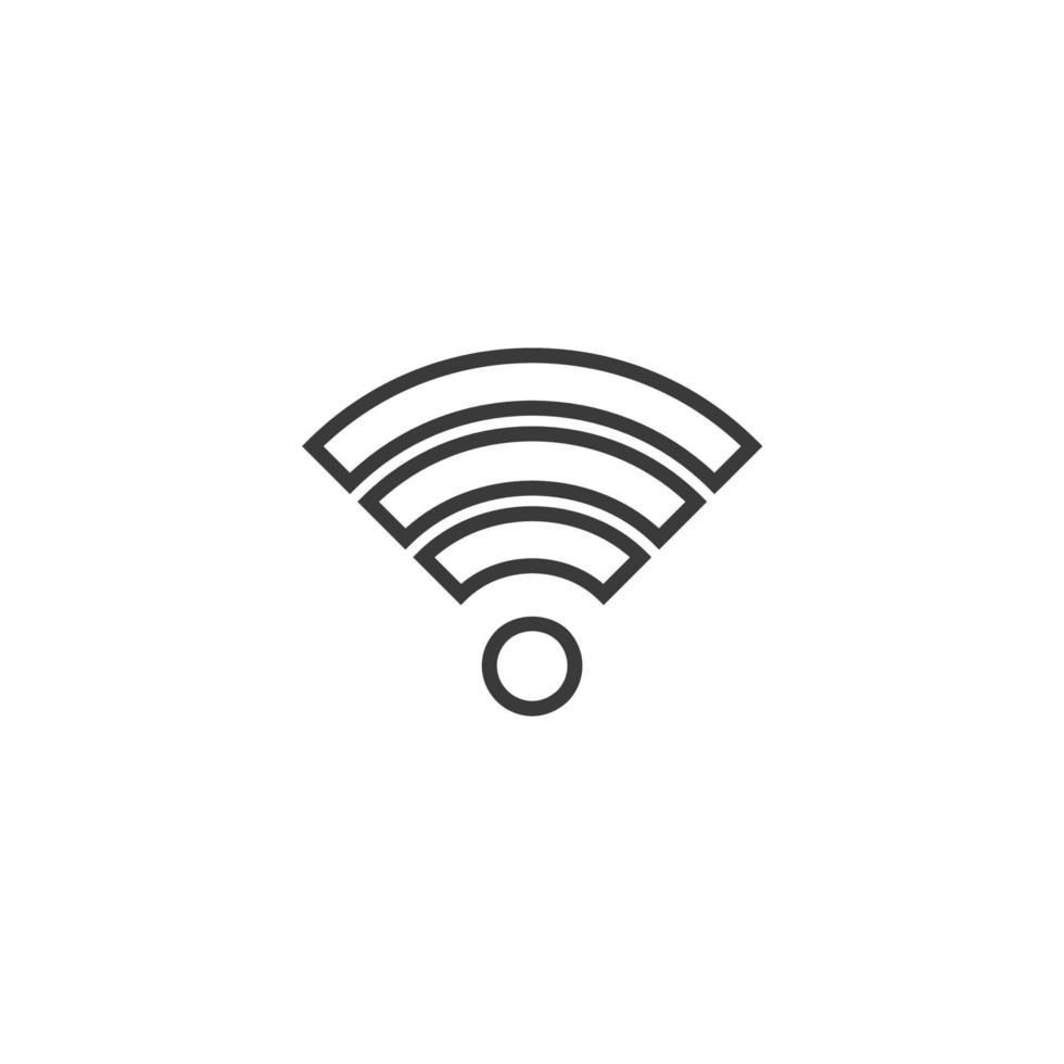Le signe vectoriel du symbole de force du signal wifi est isolé sur un fond blanc. couleur de l'icône de puissance du signal wifi modifiable.