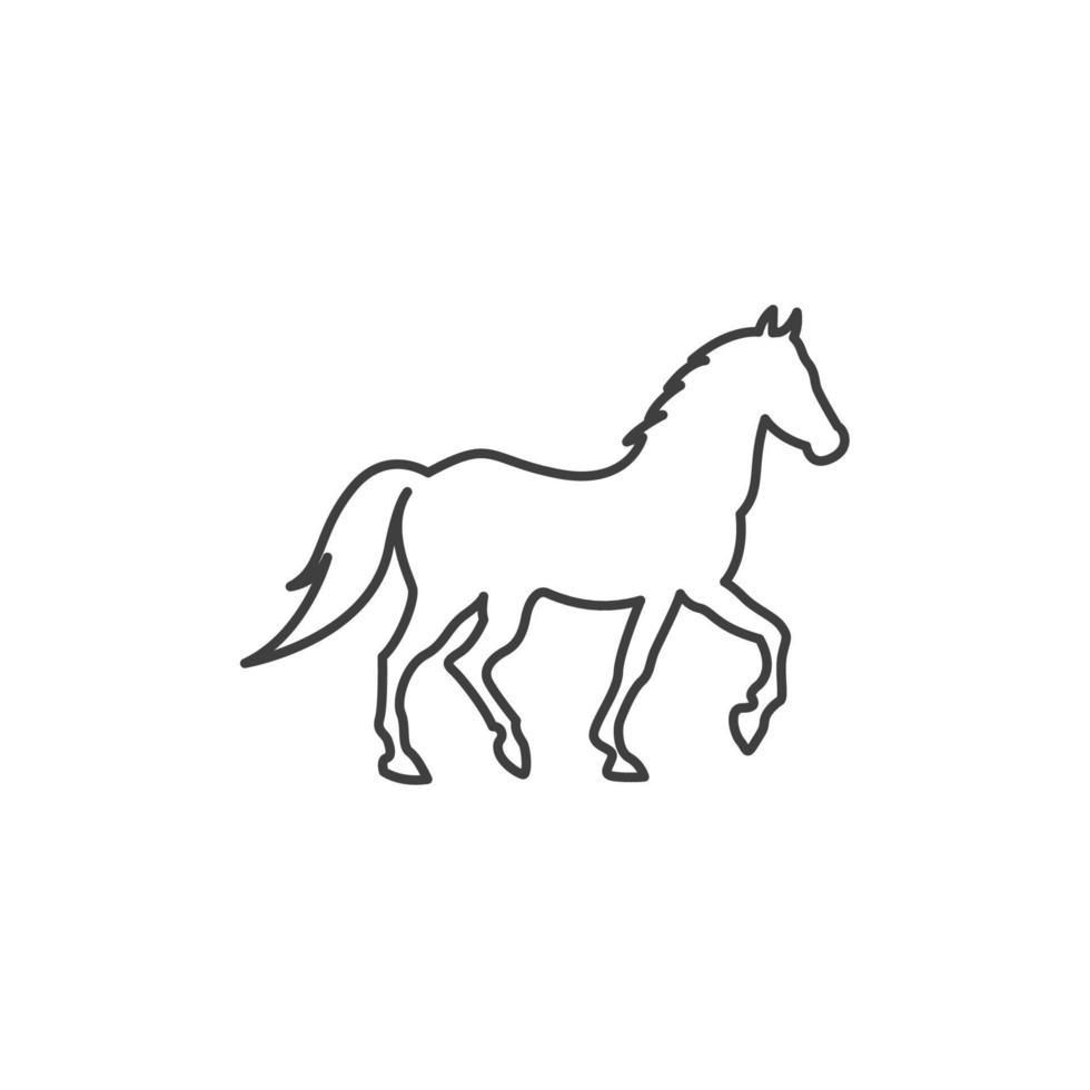 Le signe vectoriel du symbole du cheval est isolé sur un fond blanc. couleur d'icône de cheval modifiable.