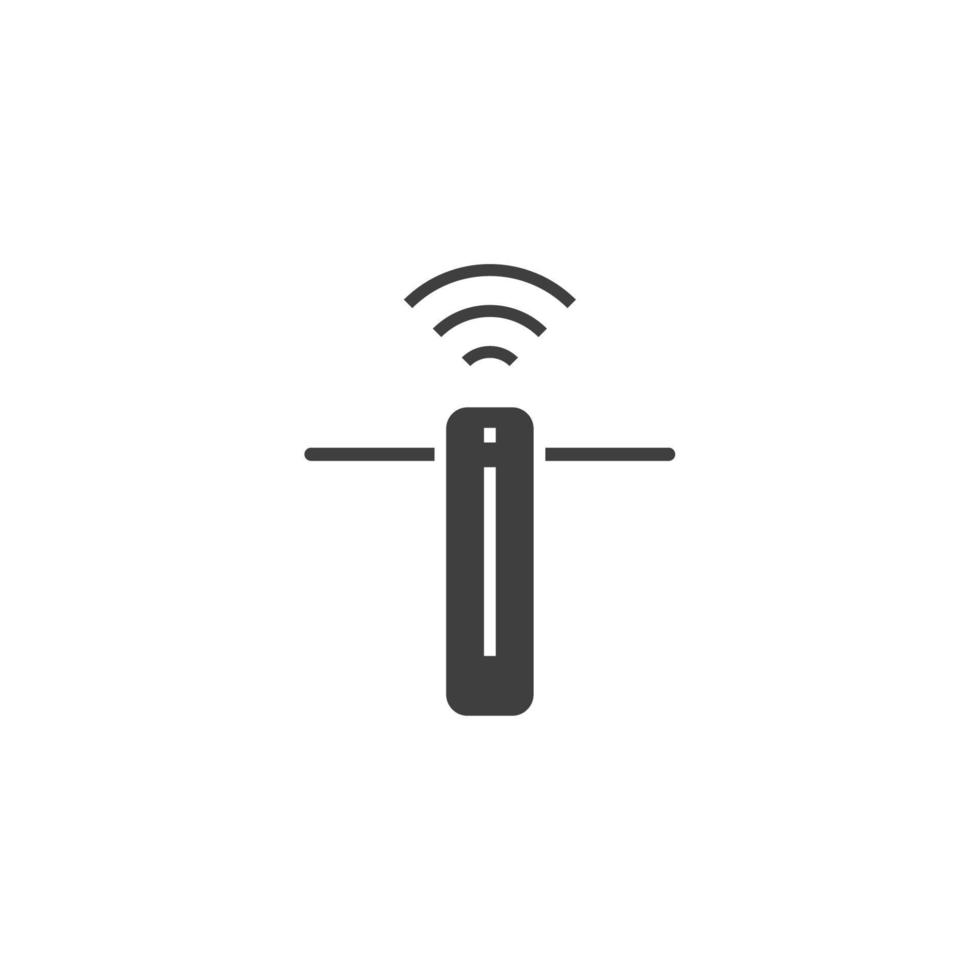 Le signe vectoriel du symbole du routeur est isolé sur un fond blanc. couleur de l'icône du routeur modifiable.
