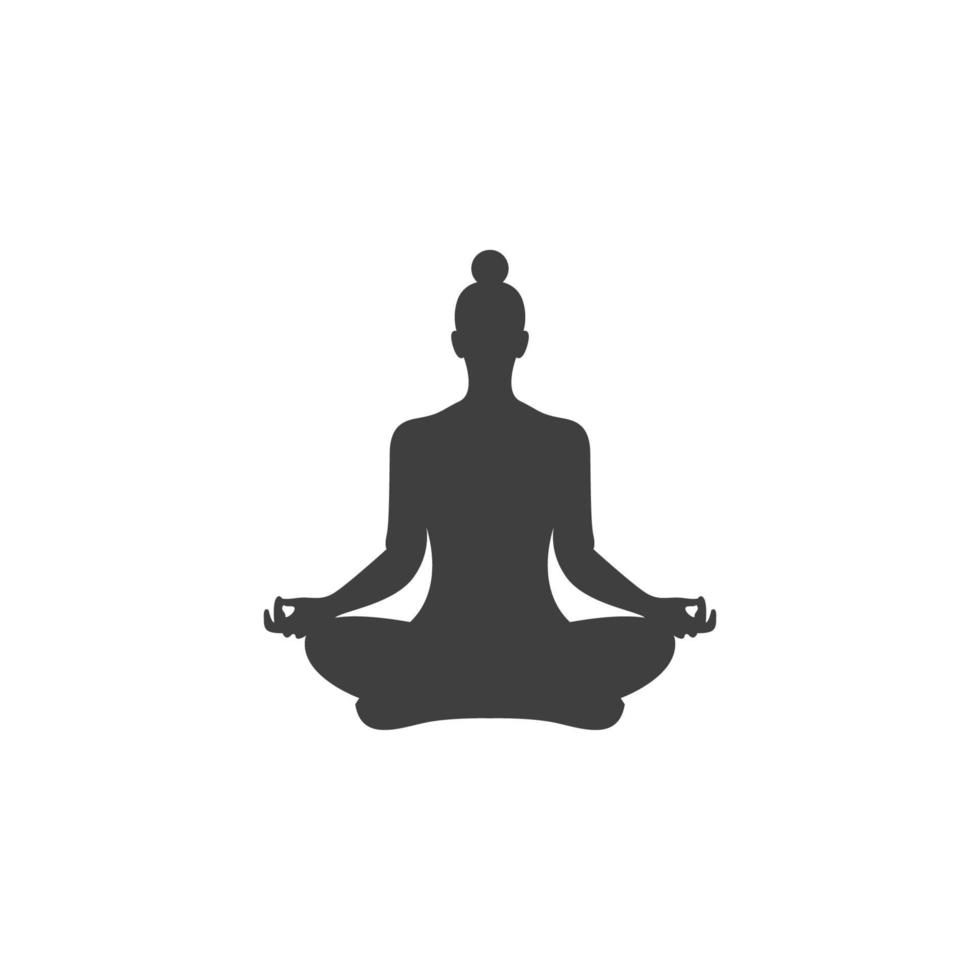 Le signe vectoriel du symbole de yoga est isolé sur un fond blanc. couleur d'icône de yoga modifiable.