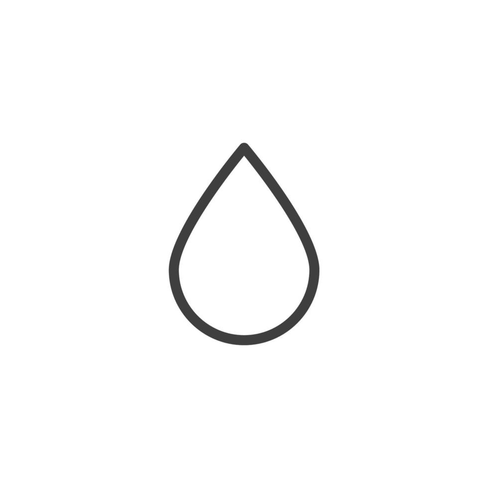 Le signe vectoriel du symbole de la goutte d'eau est isolé sur un fond blanc. couleur d'icône de goutte d'eau modifiable.