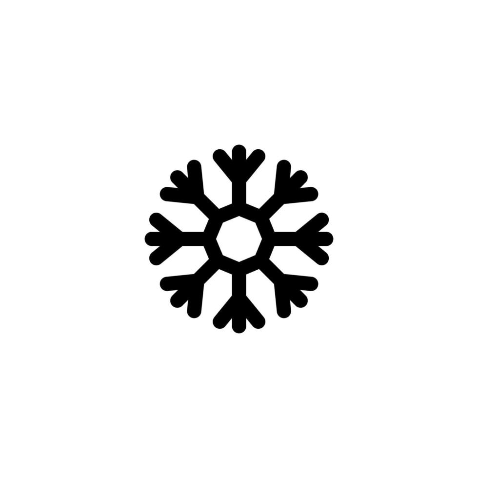 Le signe vectoriel du symbole des flocons de neige est isolé sur un fond blanc. couleur d'icône de flocons de neige modifiable.