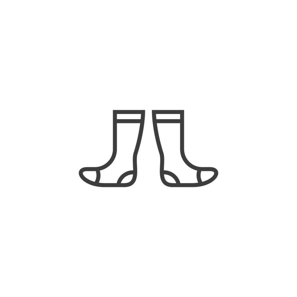 Le signe vectoriel du symbole des chaussettes est isolé sur un fond blanc. couleur d'icône de chaussettes modifiable.