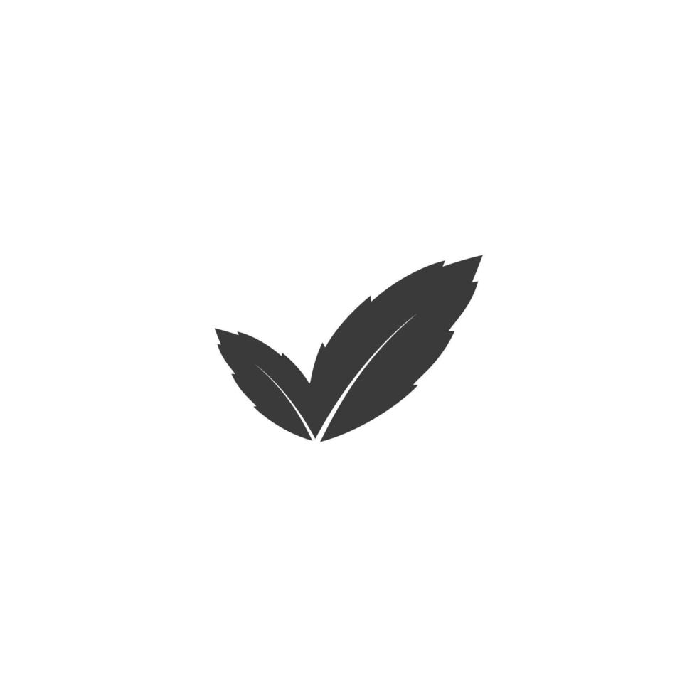 Le signe vectoriel du symbole de la nature de la feuille est isolé sur un fond blanc. couleur de l'icône de la nature des feuilles modifiable.