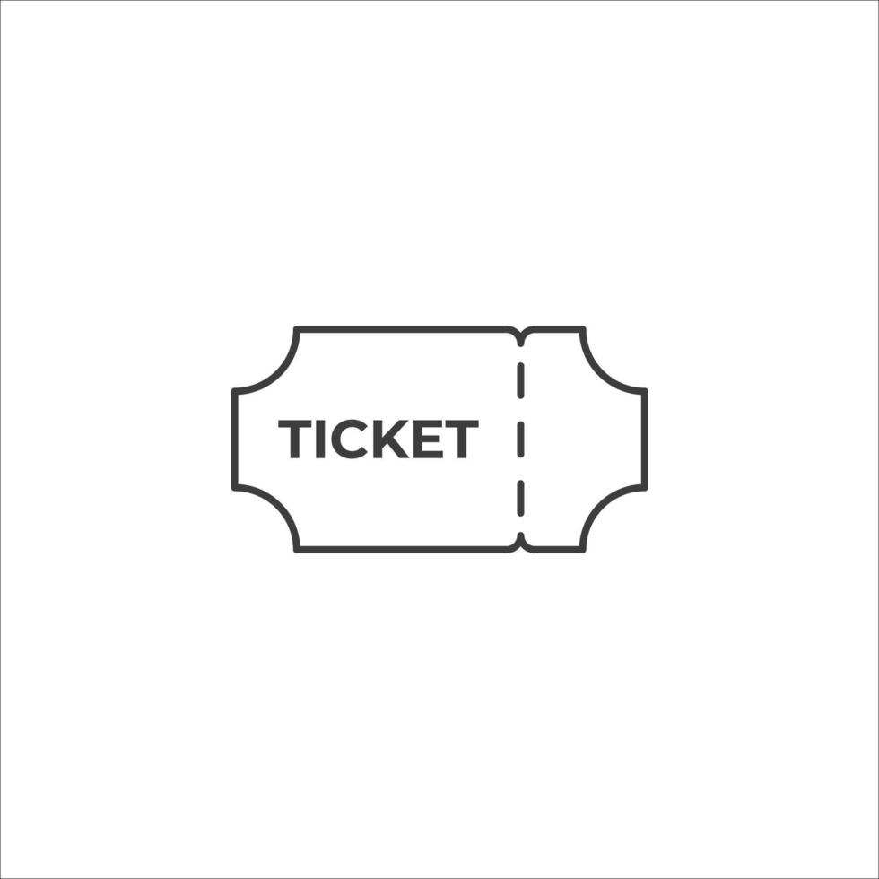 Le signe vectoriel du symbole du ticket est isolé sur un fond blanc. couleur de l'icône du billet modifiable.