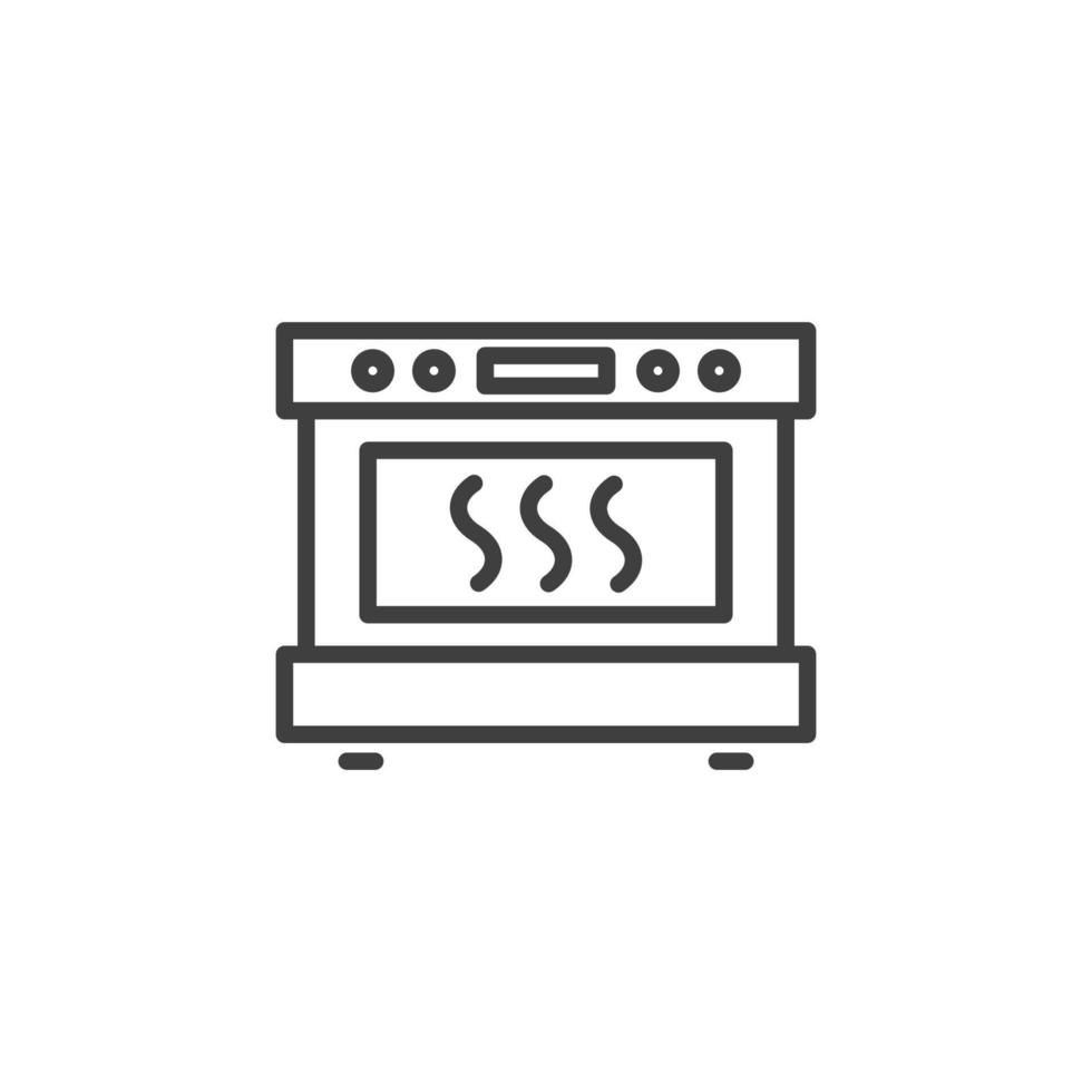 Le signe vectoriel du symbole du four de la cuisinière est isolé sur un fond blanc. couleur de l'icône du four de la cuisinière modifiable.
