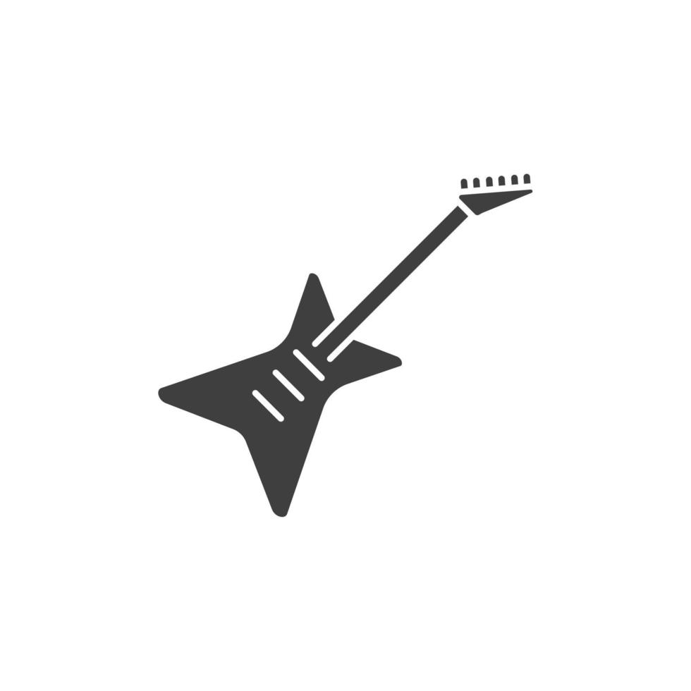 Le signe vectoriel du symbole de la guitare est isolé sur un fond blanc. couleur d'icône de guitare modifiable.