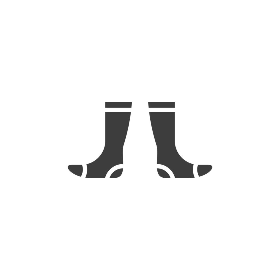 Le signe vectoriel du symbole des chaussettes est isolé sur un fond blanc. couleur d'icône de chaussettes modifiable.