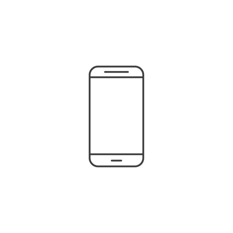 Le signe vectoriel du symbole du smartphone est isolé sur un fond blanc. couleur d'icône de smartphone modifiable.