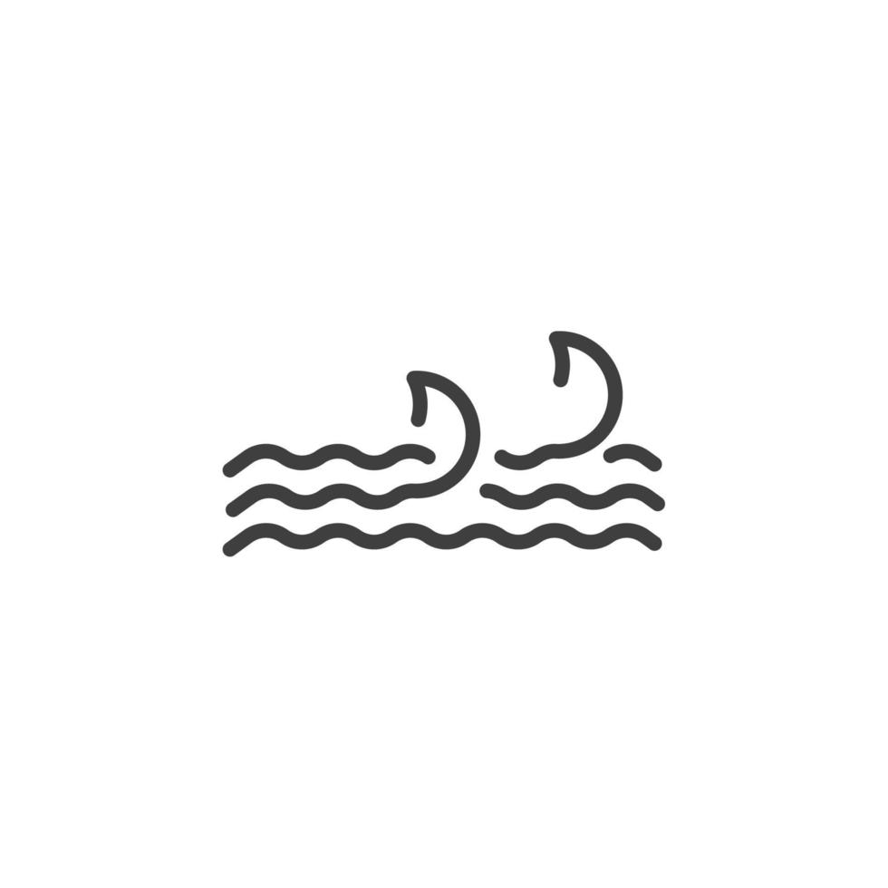 Le signe vectoriel du symbole de la vague est isolé sur un fond blanc. couleur de l'icône d'onde modifiable.