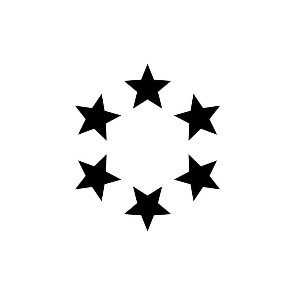 Le signe vectoriel des étoiles dans le symbole du cercle est isolé sur un fond blanc. étoiles en couleur d'icône de cercle modifiable.