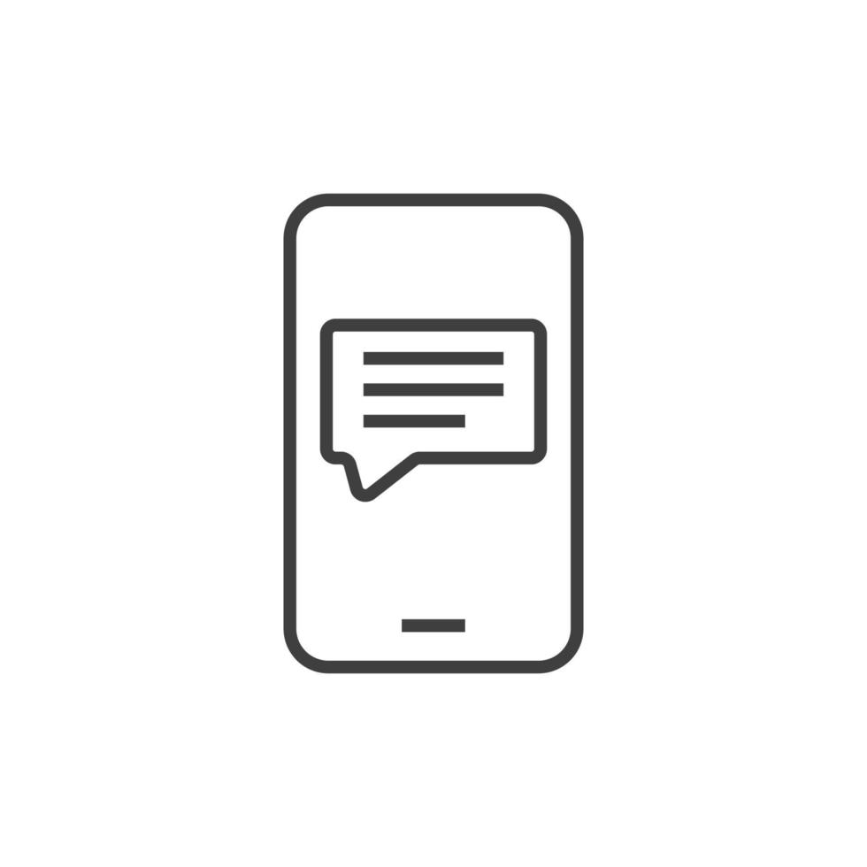 Le signe vectoriel du symbole de message mobile est isolé sur un fond blanc. couleur d'icône de message mobile modifiable.
