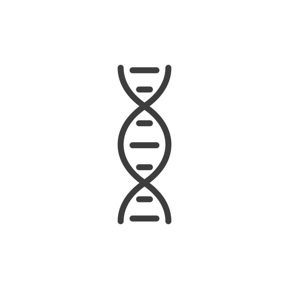 Le signe vectoriel du symbole de l'hélice d'adn est isolé sur un fond blanc. couleur d'icône d'hélice d'adn modifiable.