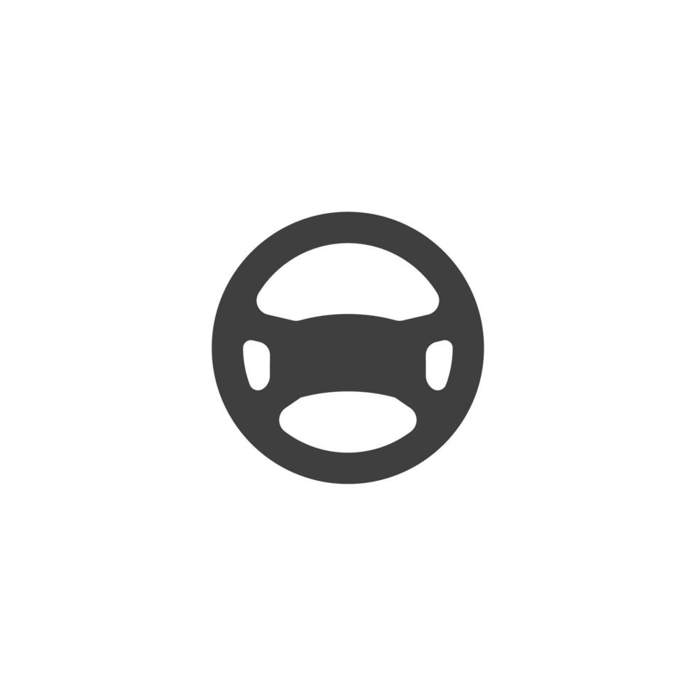 Le signe vectoriel du symbole du volant de voiture est isolé sur un fond blanc. couleur d'icône de volant de voiture modifiable.