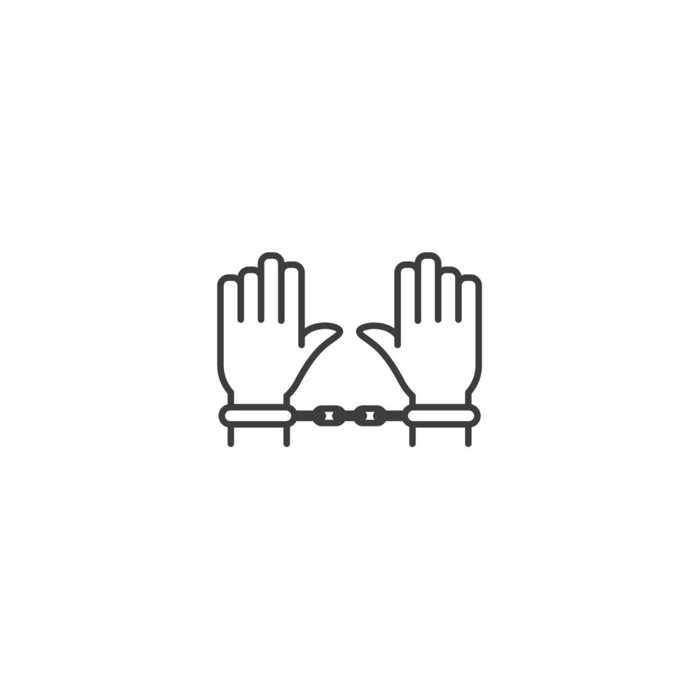 Le signe vectoriel du symbole de la prison est isolé sur un fond blanc. couleur de l'icône de la prison modifiable.