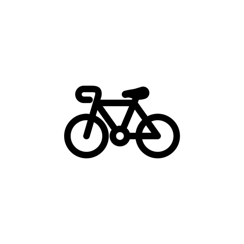 Le signe vectoriel du symbole de la bicyclette est isolé sur un fond blanc. couleur d'icône de vélo modifiable.