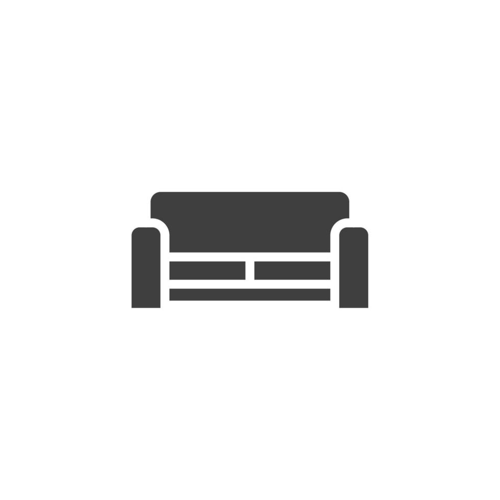 Le signe vectoriel du symbole de meubles de canapé est isolé sur un fond blanc. couleur d'icône de meubles de canapé modifiable.