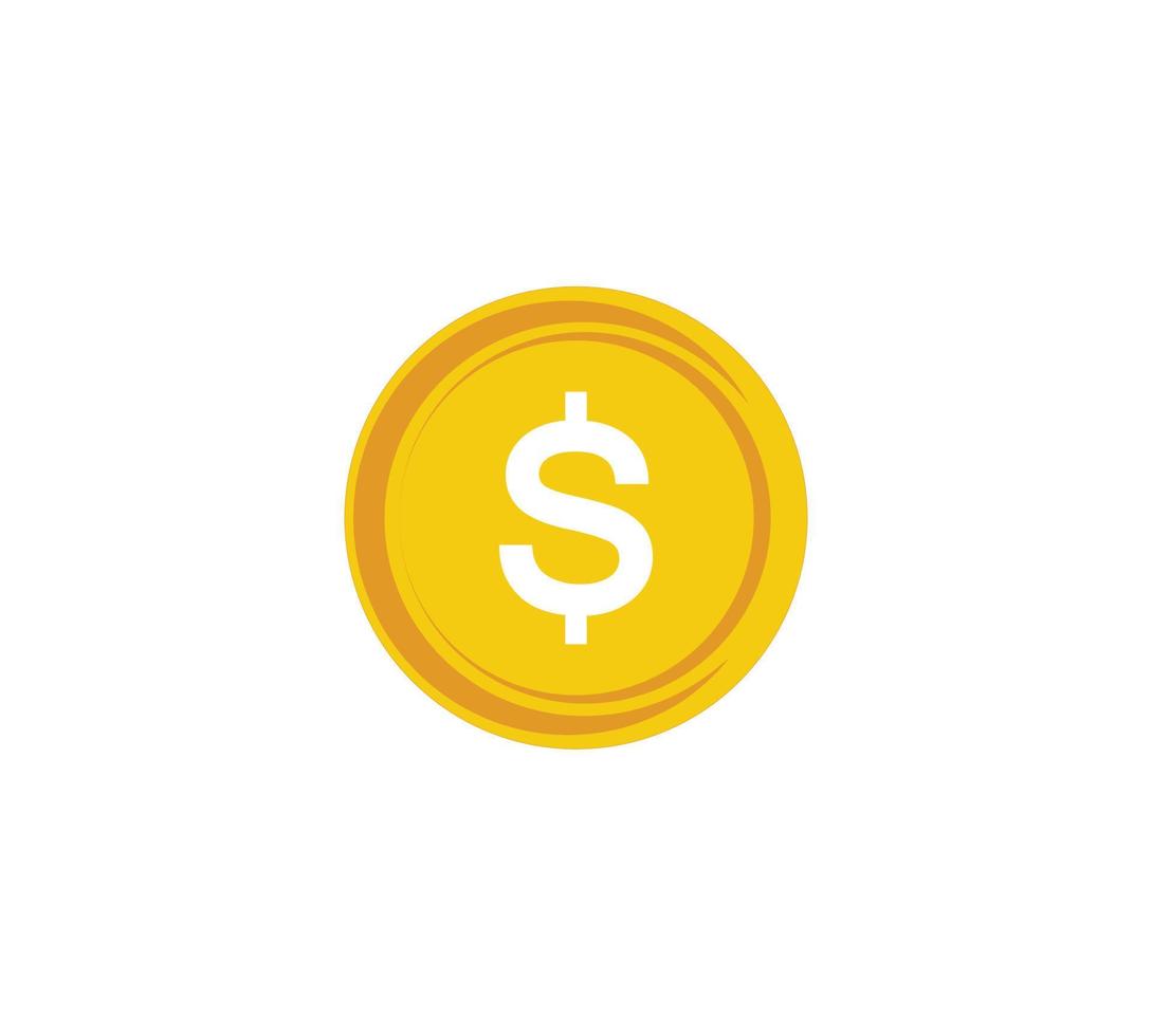 icône de la pièce d'or. conception d'argent. symbole plat du dollar d'or. illustration vectorielle vecteur