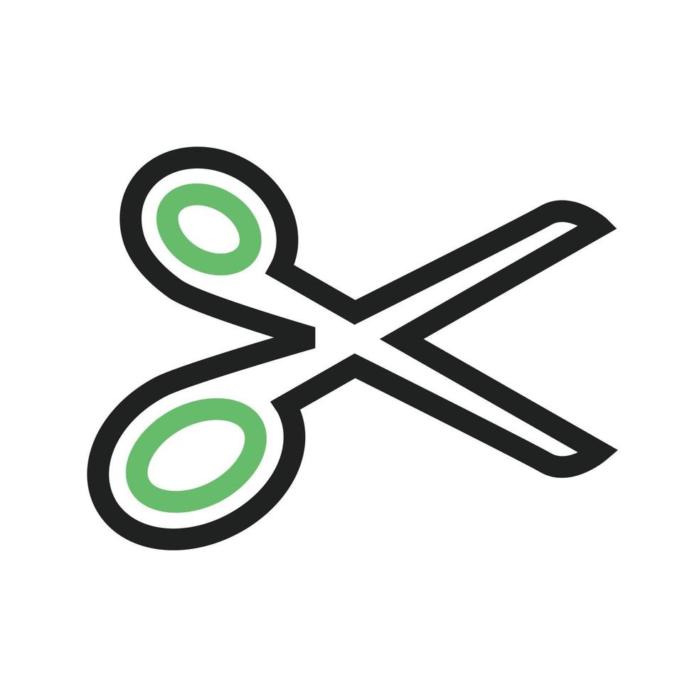 ligne de coupe icône verte et noire vecteur