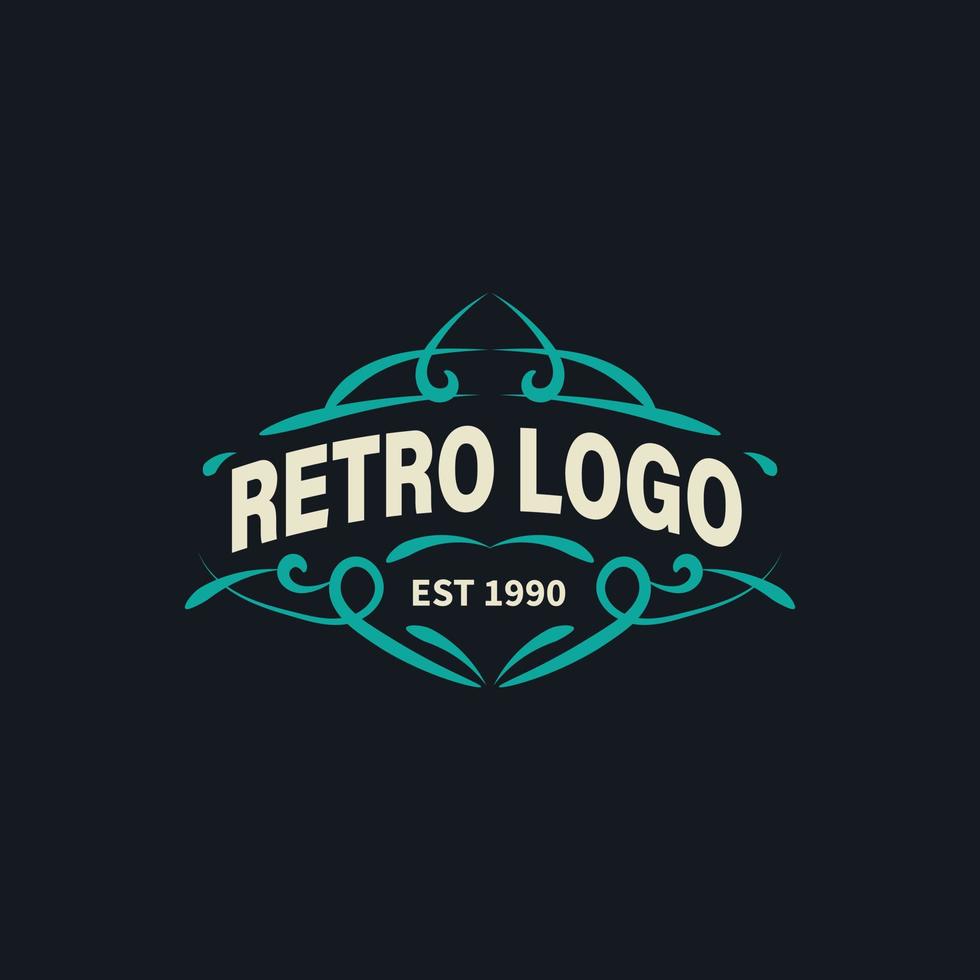 modèle de logo vintage rétro. élément de design vectoriel, enseigne commerciale, logo, identité, étiquette, badge et objet. vecteur