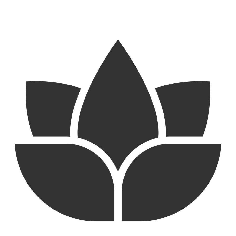 icône de fleur de lotus illustration vectorielle solide vecteur