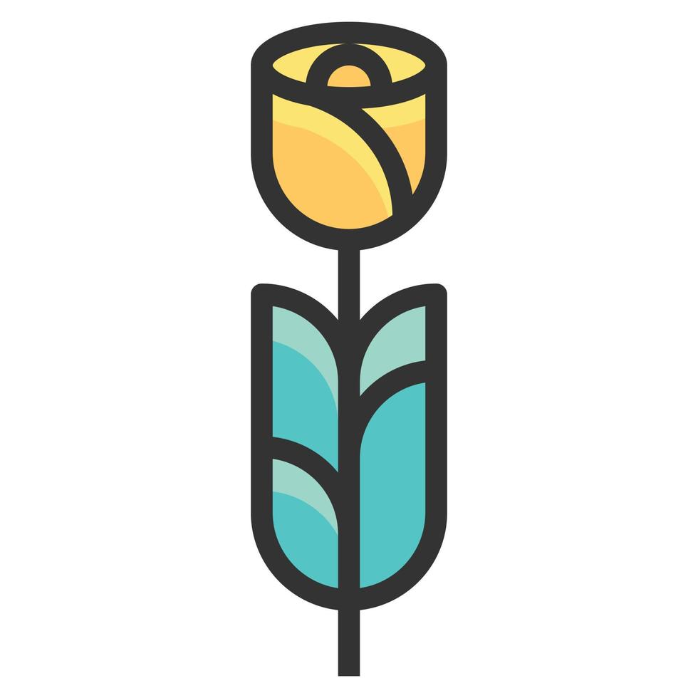 illustration vectorielle de couleur ligne icône tulipe vecteur