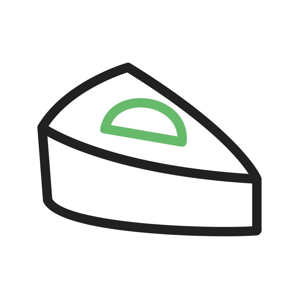icône verte et noire de ligne de tarte aux pommes vecteur