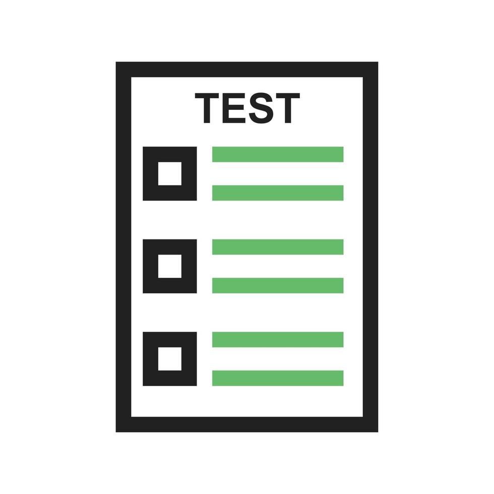 ligne de test en ligne icône verte et noire vecteur