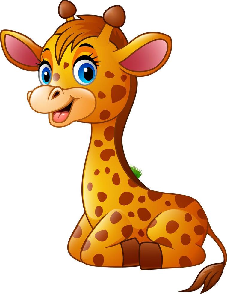 dessin animé bébé girafe vecteur