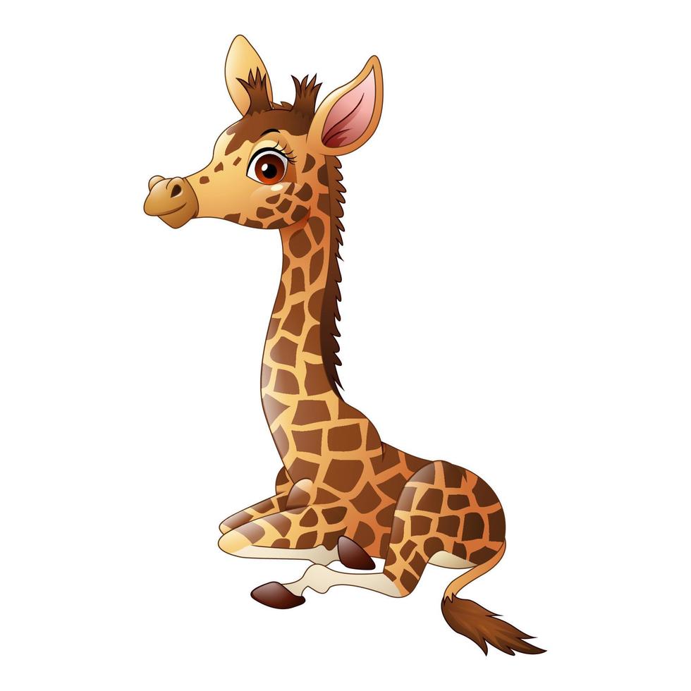 dessin animé mignon girafe vecteur