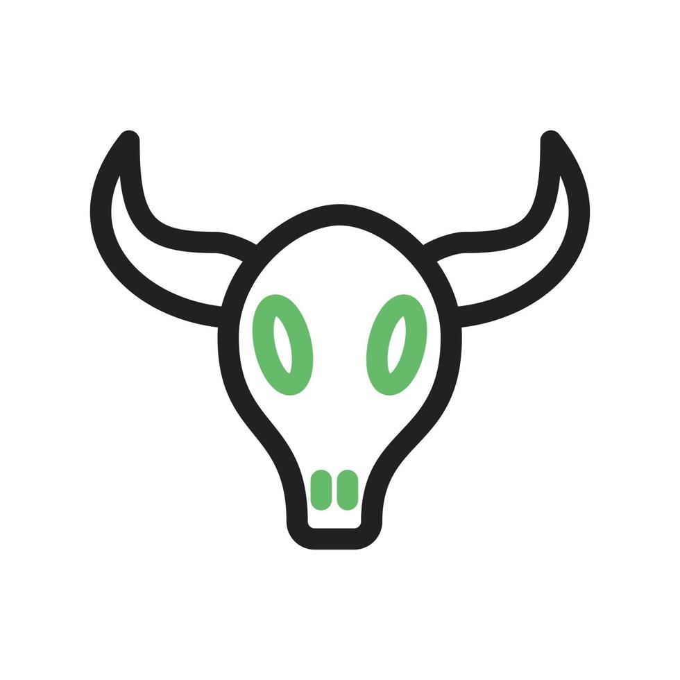 icône verte et noire de ligne de cornes de taureau vecteur