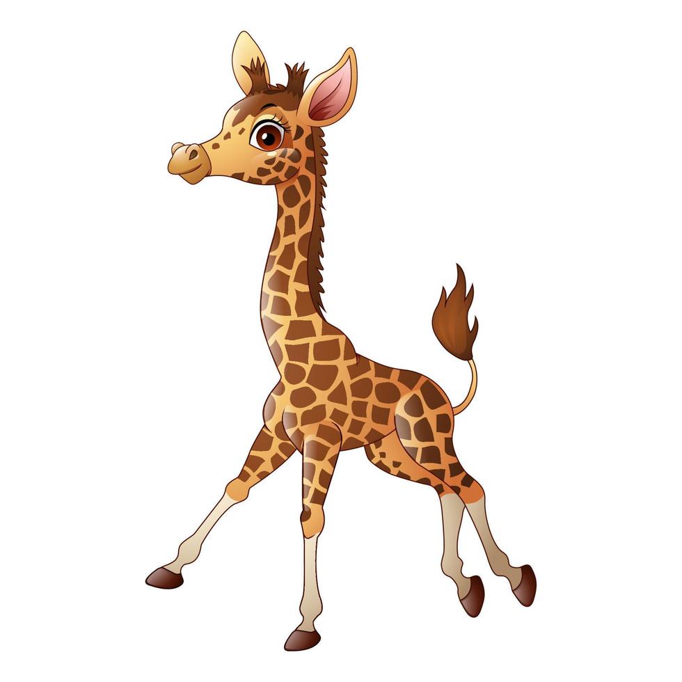 dessin animé mignon girafe vecteur