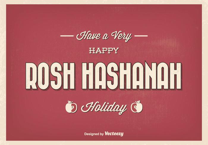 Vintage Typography Rosh Hashanah Greeting Illustration vecteur