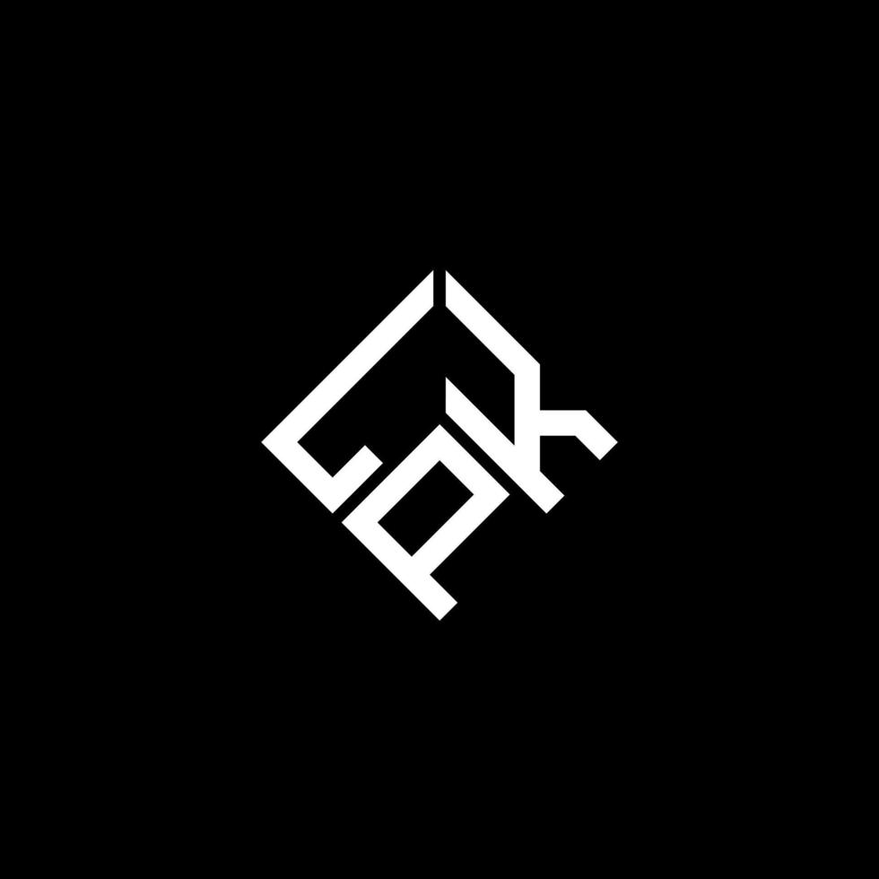 création de logo de lettre lpk sur fond noir. concept de logo de lettre initiales créatives lpk. conception de lettre lpk. vecteur