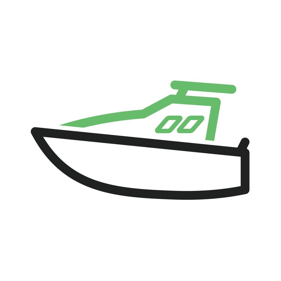 icône verte et noire de ligne de yacht vecteur