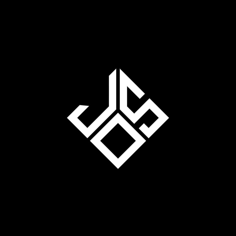 création de logo de lettre jos sur fond noir. concept de logo de lettre initiales créatives jos. conception de lettre jos. vecteur