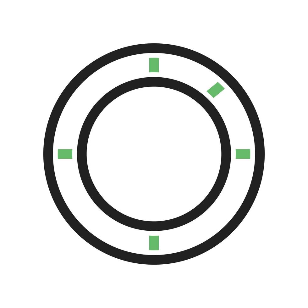 icône verte et noire de la ligne du graphique en anneau vecteur