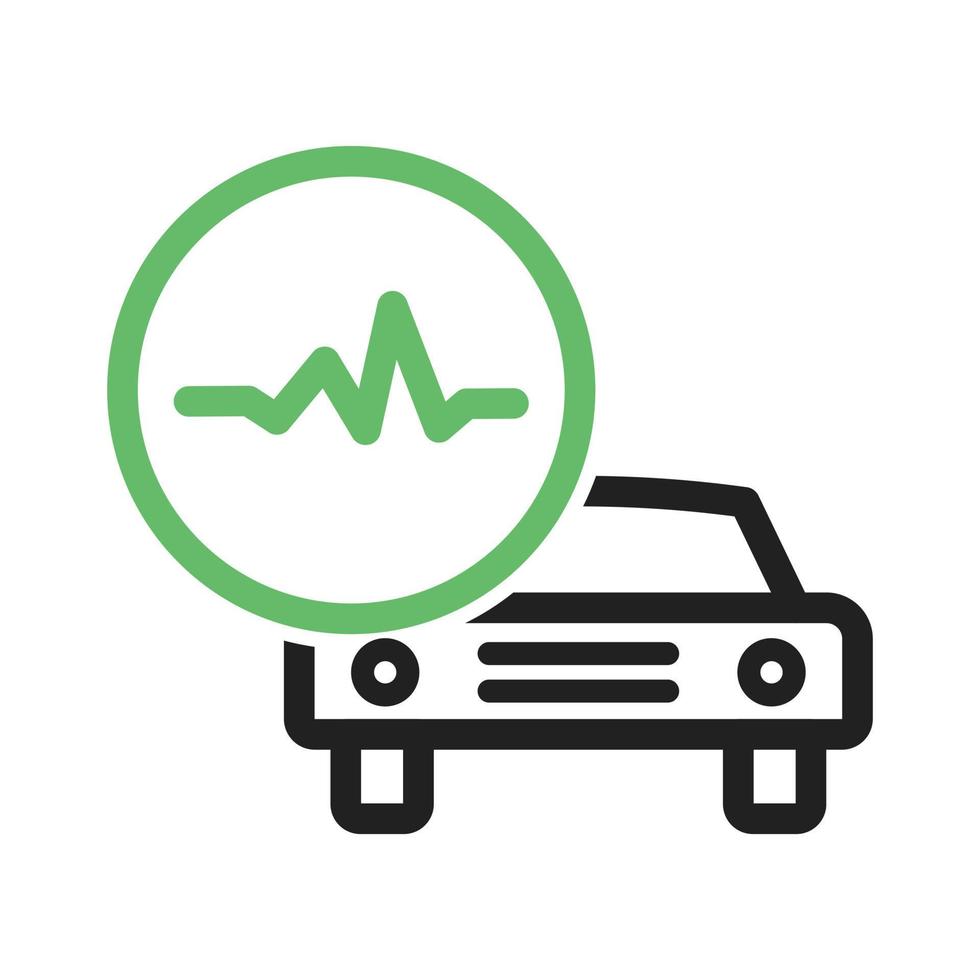 icône verte et noire de ligne de santé de voiture vecteur